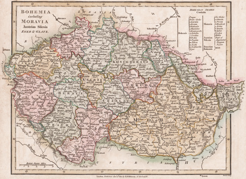 Bohemia Moravia Austria Silesia 1809 map